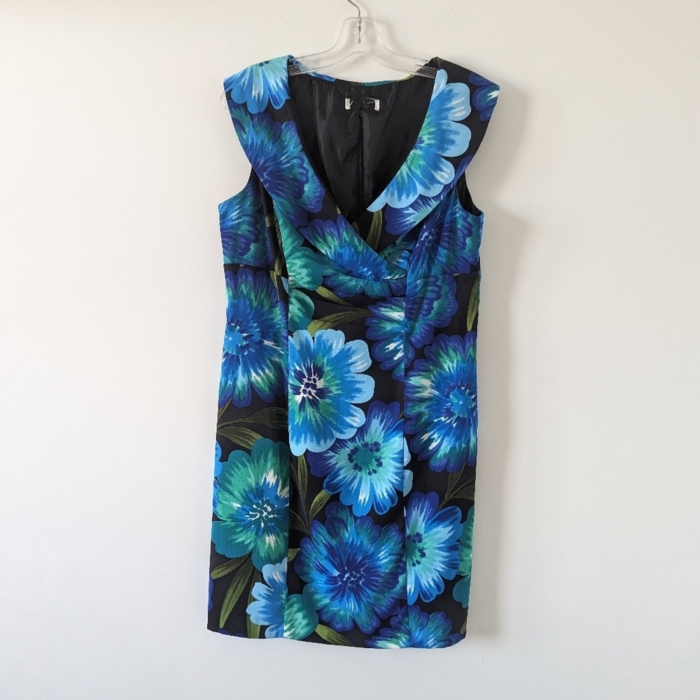 BCX Vibrant Floral Sleeveless Sheath Dress - Size 14